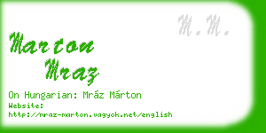 marton mraz business card
